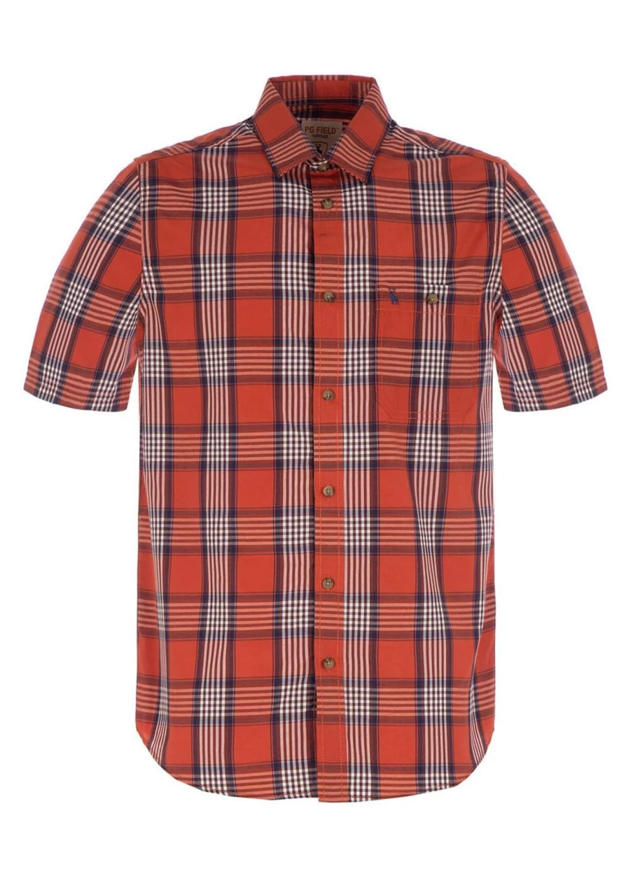 PG FIELD Men's Classic Checkered Shirt - Stylish Casual Plaid Button-Up for Men