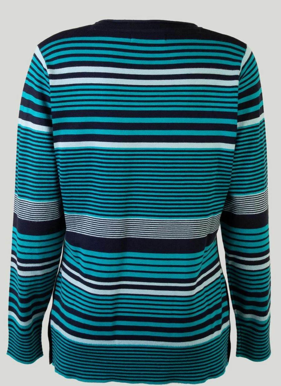 Isle Women's Stripe Jumper - Soft Knit Comfortable Casual Sweater