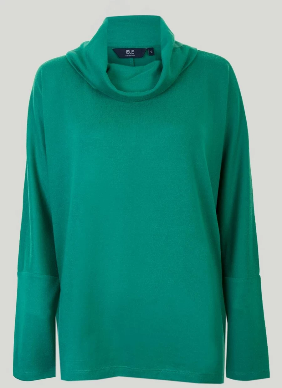 "Isle Women's Drape Cowl Neck Jersey Top"