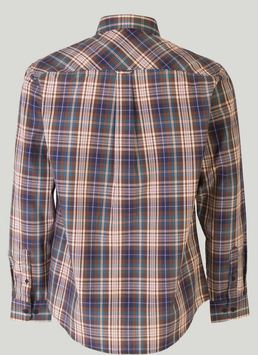 James Pringle Men's Classic Long Sleeve Check Shirt - Premium Tartan Plaid Button-Up for Casual & Formal Wear