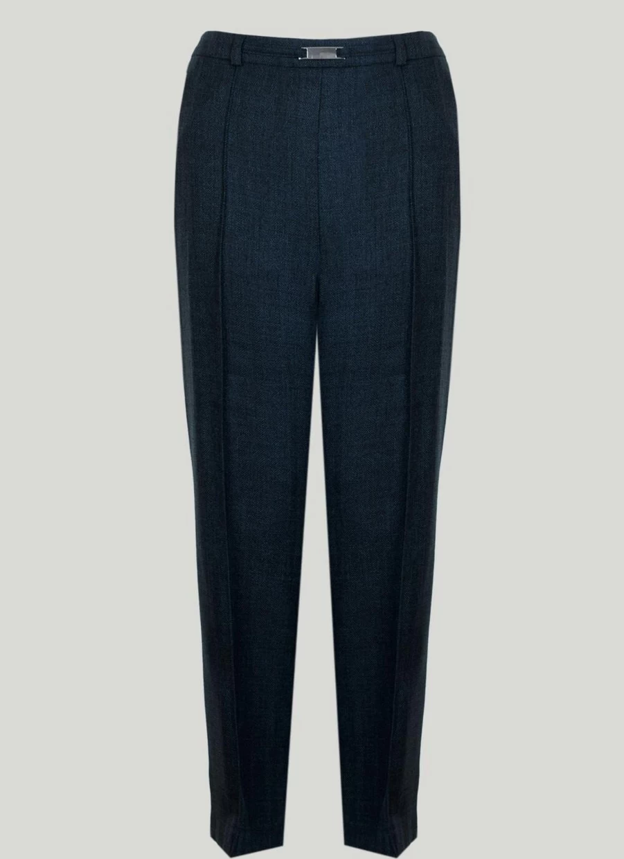Honor Millburn Women's Teal Classic High-Waisted Trousers - Comfortable & Stylish Formal Pants