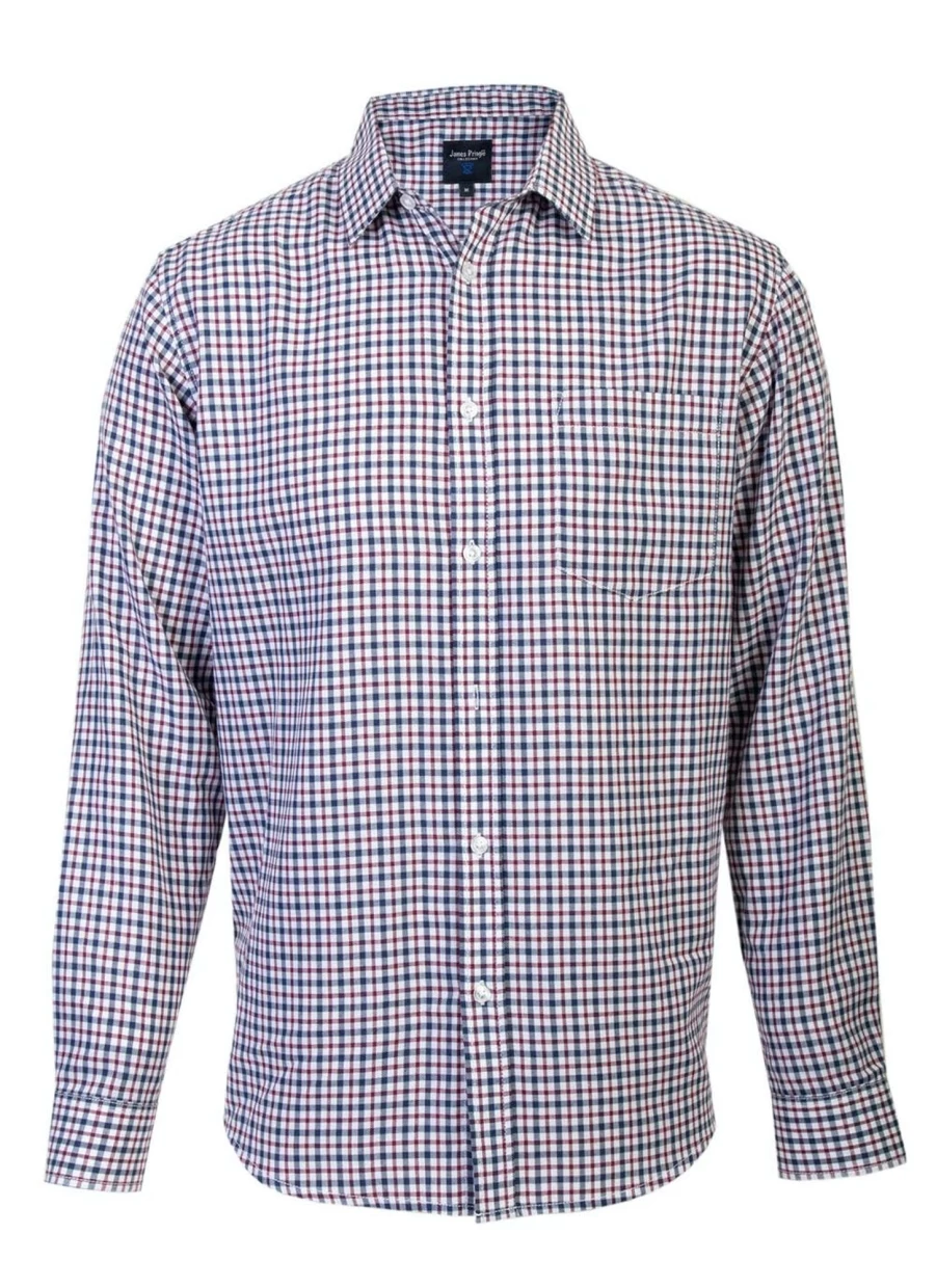 James Pringle Men's Classic Check Shirt - Premium Cotton Plaid Button-Up for Men