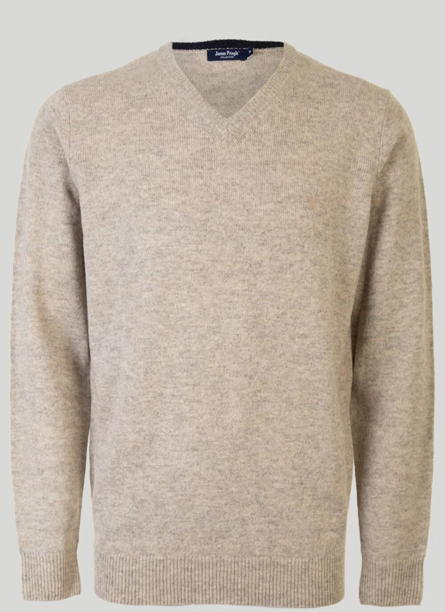 James Pringle Men's Lambswool V-Neck Jumper - Soft Knit Sweater for Men