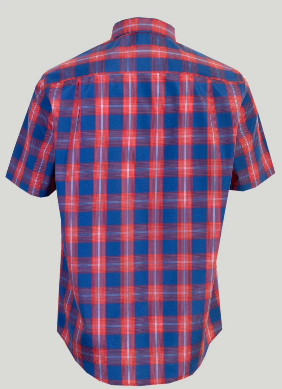 James Pringle Men's Short Sleeve Check Shirt - Classic Plaid Casual Shirt for Men