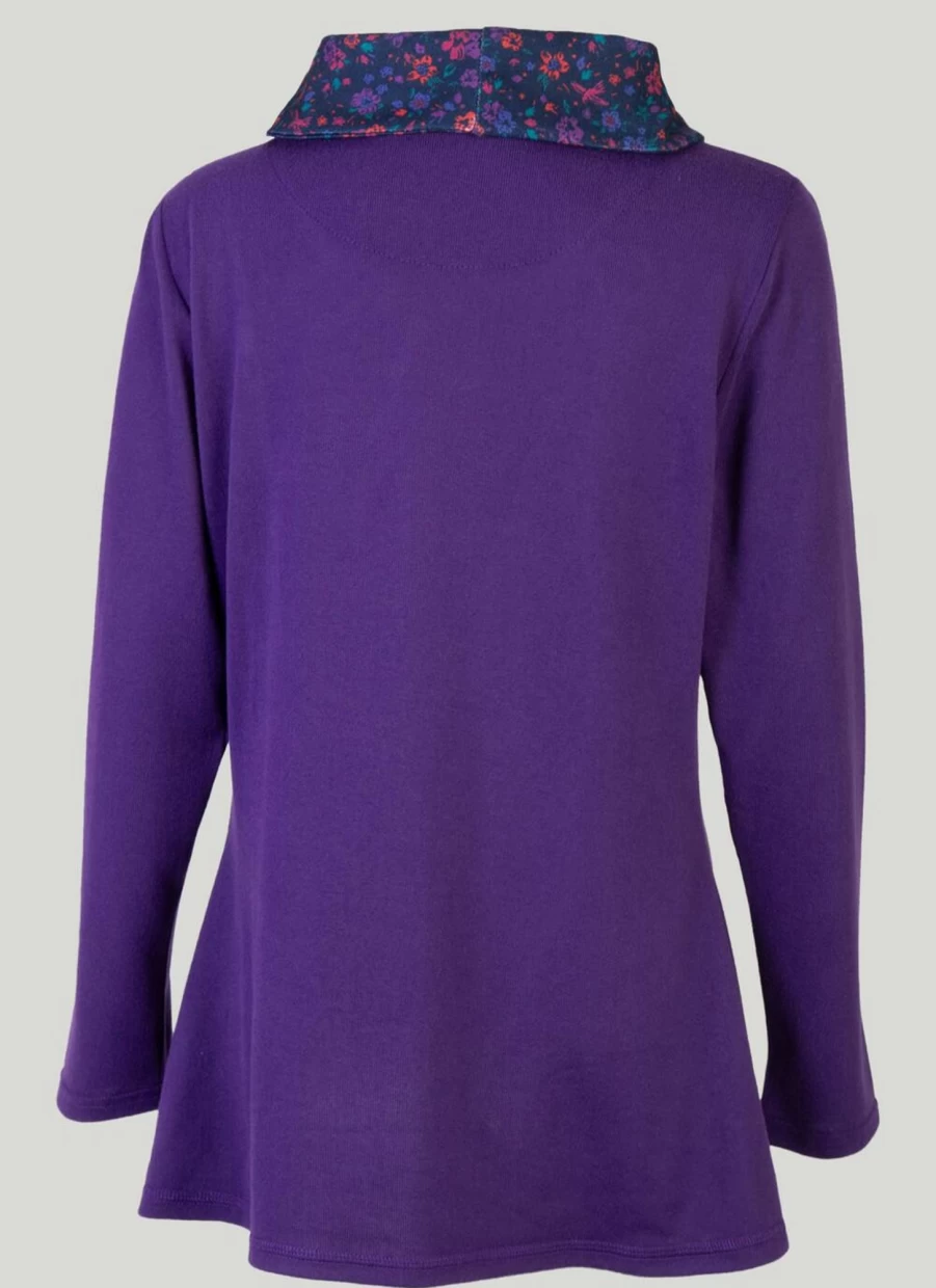 Country Rose Women's Elegant Cowl Neck Blouse - Soft Knit Tunic Top for Ladies
