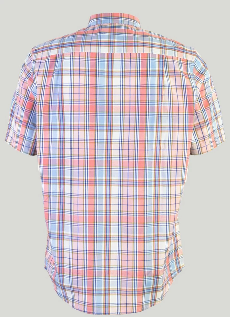 James Pringle Men's Short Sleeve Check Shirt - Classic Plaid Casual Shirt for Men