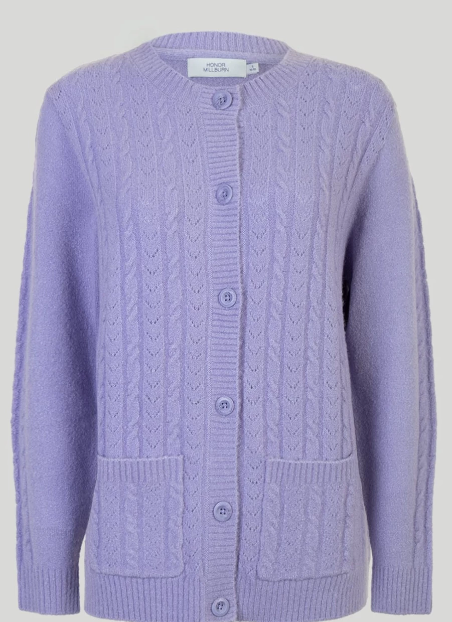 Honor Millburn Women's Cable Knit Cardigan - Soft Cozy Sweater for Women