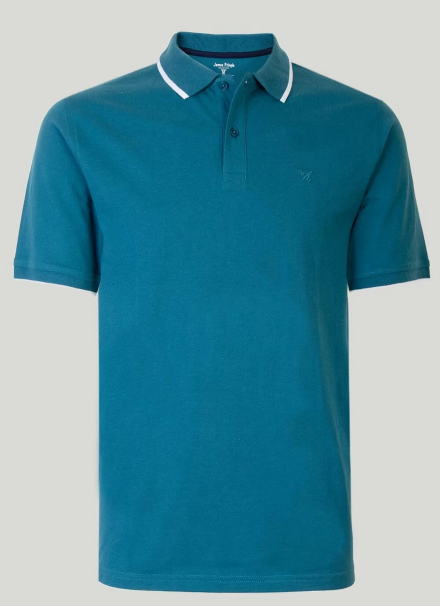 James Pringle Men's Premium Cotton Polo Shirt - Classic Fit, Breathable Fabric