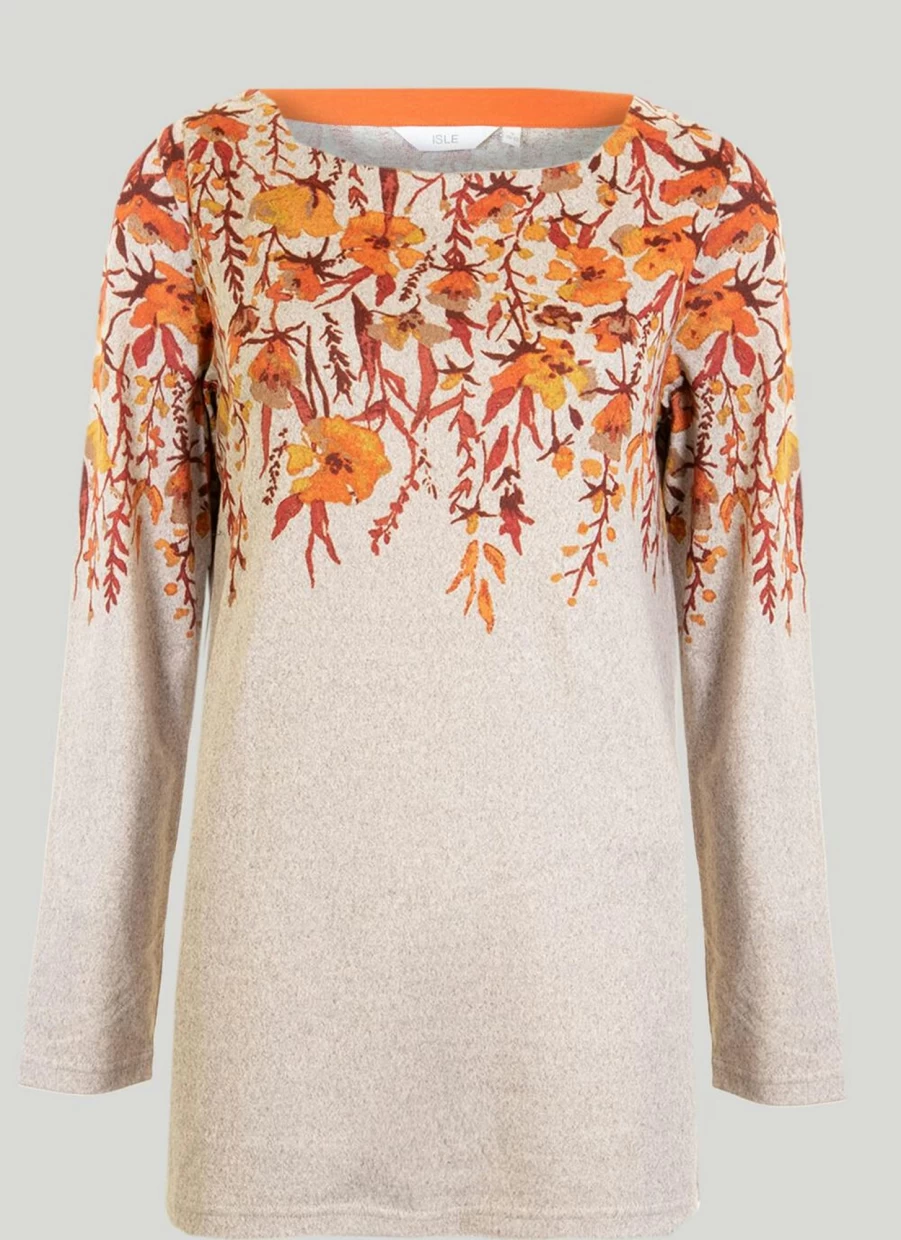 Isle Women's Stylish Stone Print Tunic Top - Elegant Casual Blouse for Women
