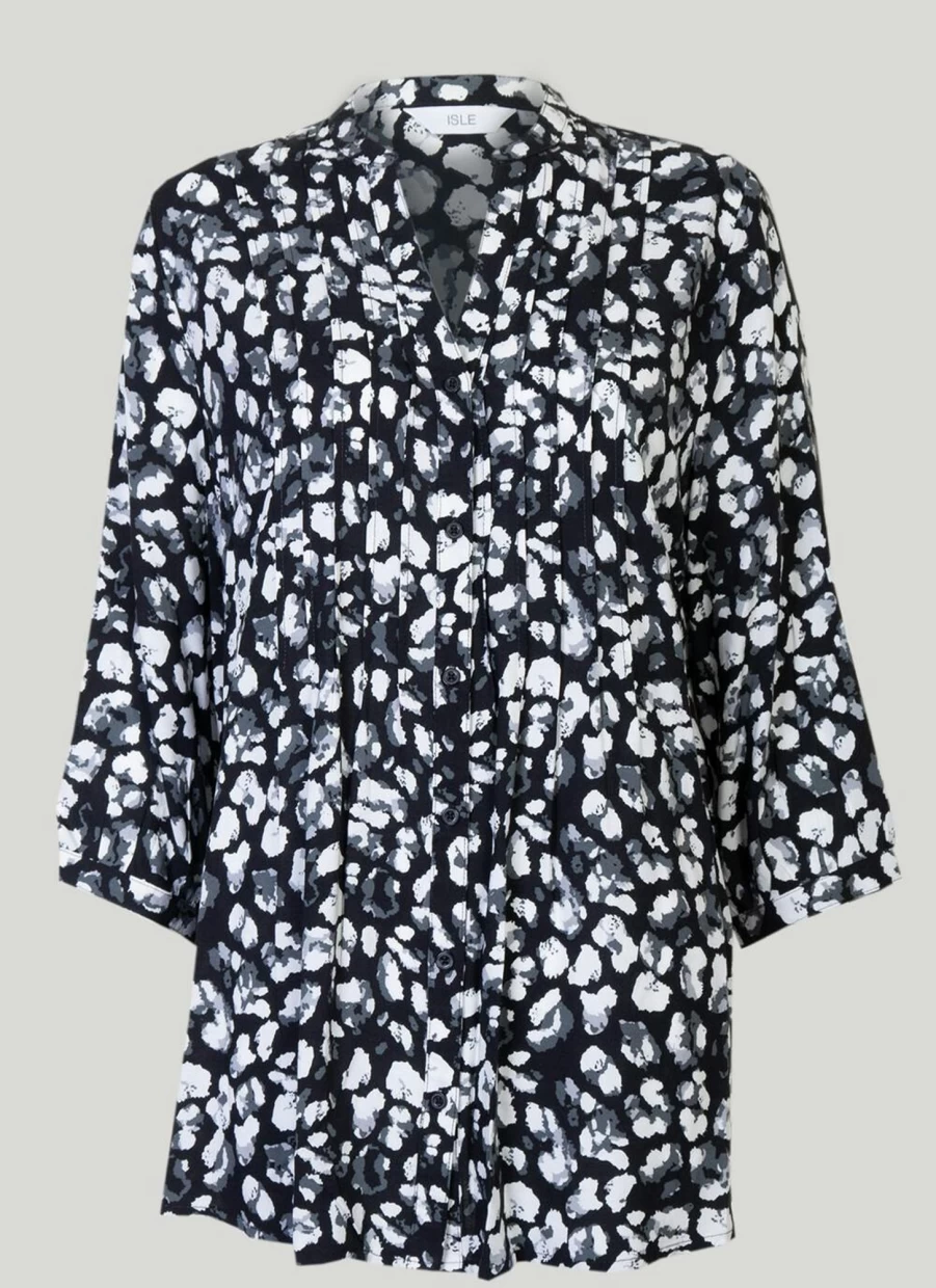 "Isle Women's Viscose Mandarin Collar Blouse"