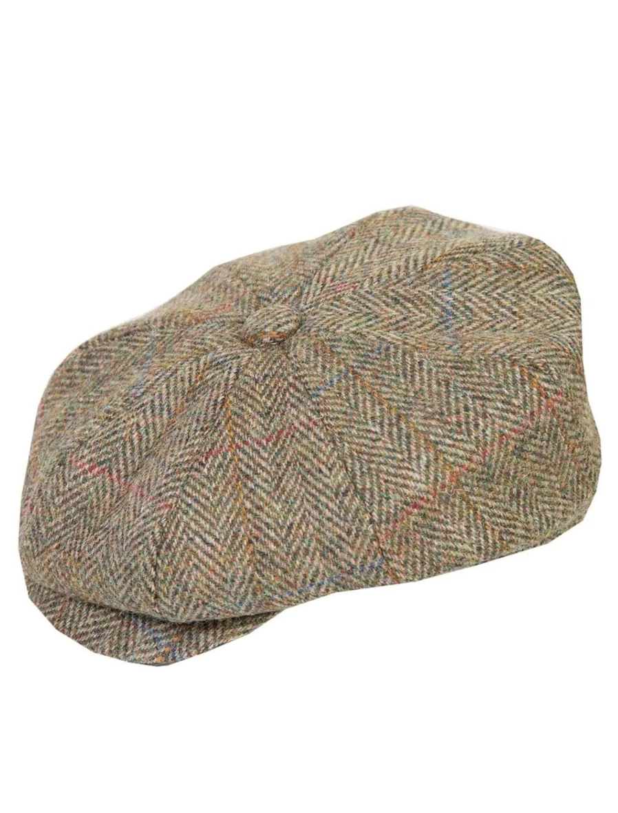 Harris Tweed Cap for Men - Classic Wool Panel Hat