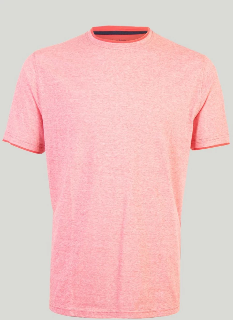 James Pringle Men's Fine Stripe Cotton T-Shirt - Classic Fit Casual Tee