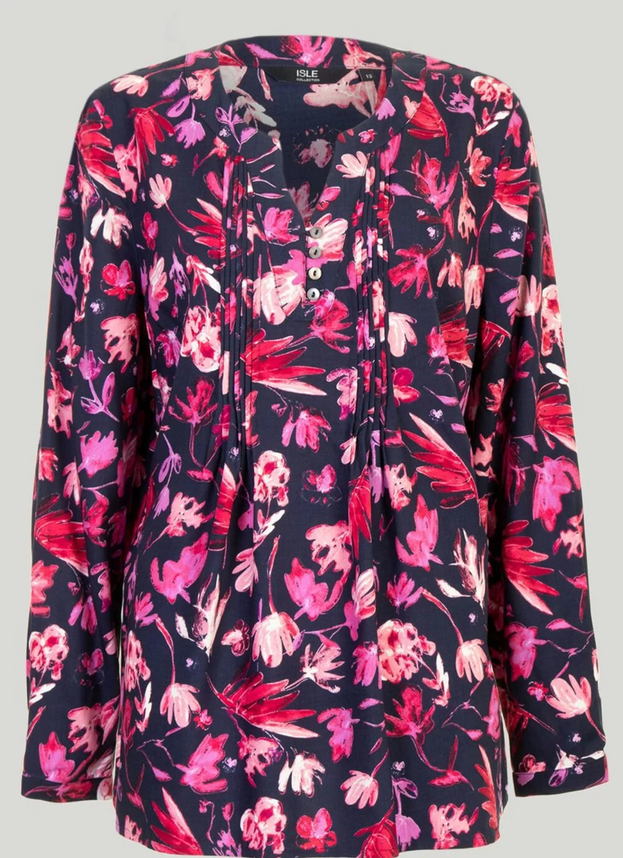 "Isle Women's Floral Print Blouse - Stylish Floral Top for Women"