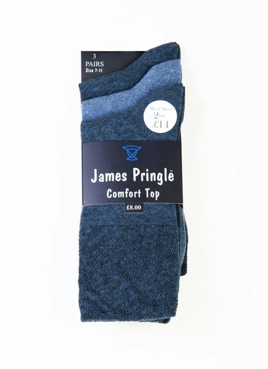 James Pringle Men's Athletic Socks 3 Pack - Breathable Comfort Crew Socks for Casual & Sports