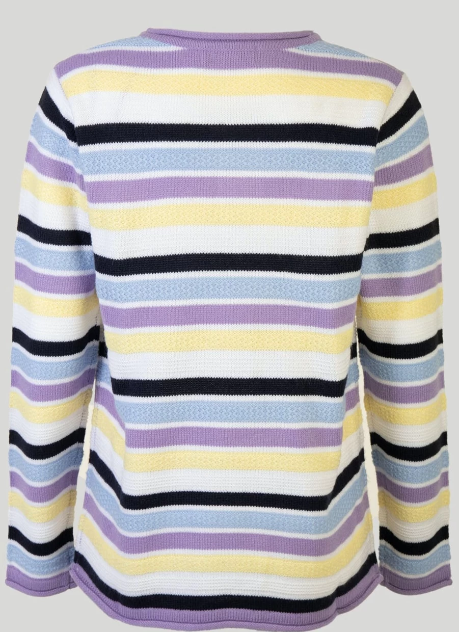Isle Women's Stripe Jumper - Soft Knit Comfortable Casual Sweater