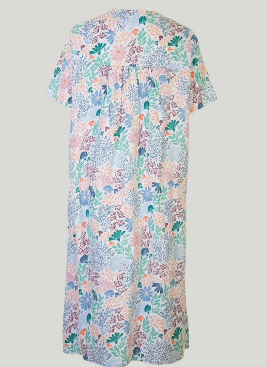 "Isle Women's Pink Floral Print Nightdress - Soft Sleepwear Summer Dress"