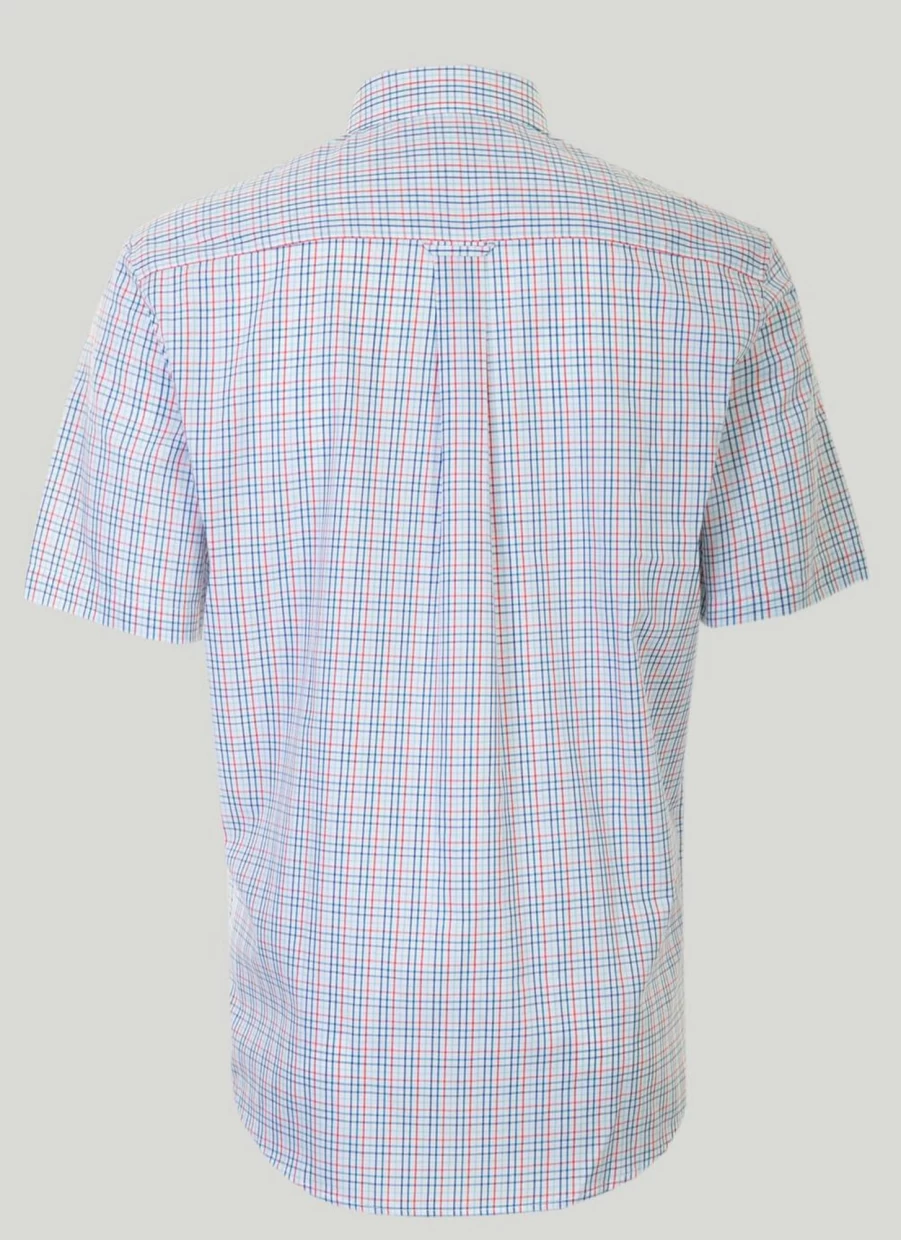 James Pringle Men's Short Sleeve Check Shirt - Classic Plaid Casual Shirt for Men