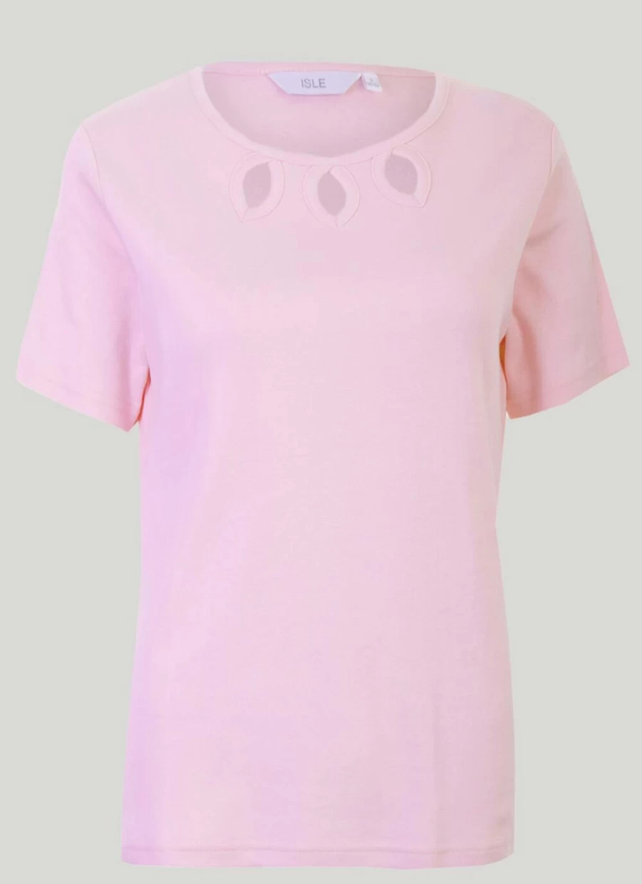 "Isle Women's Keyhole Neckline T-Shirt - Stylish Casual Top"