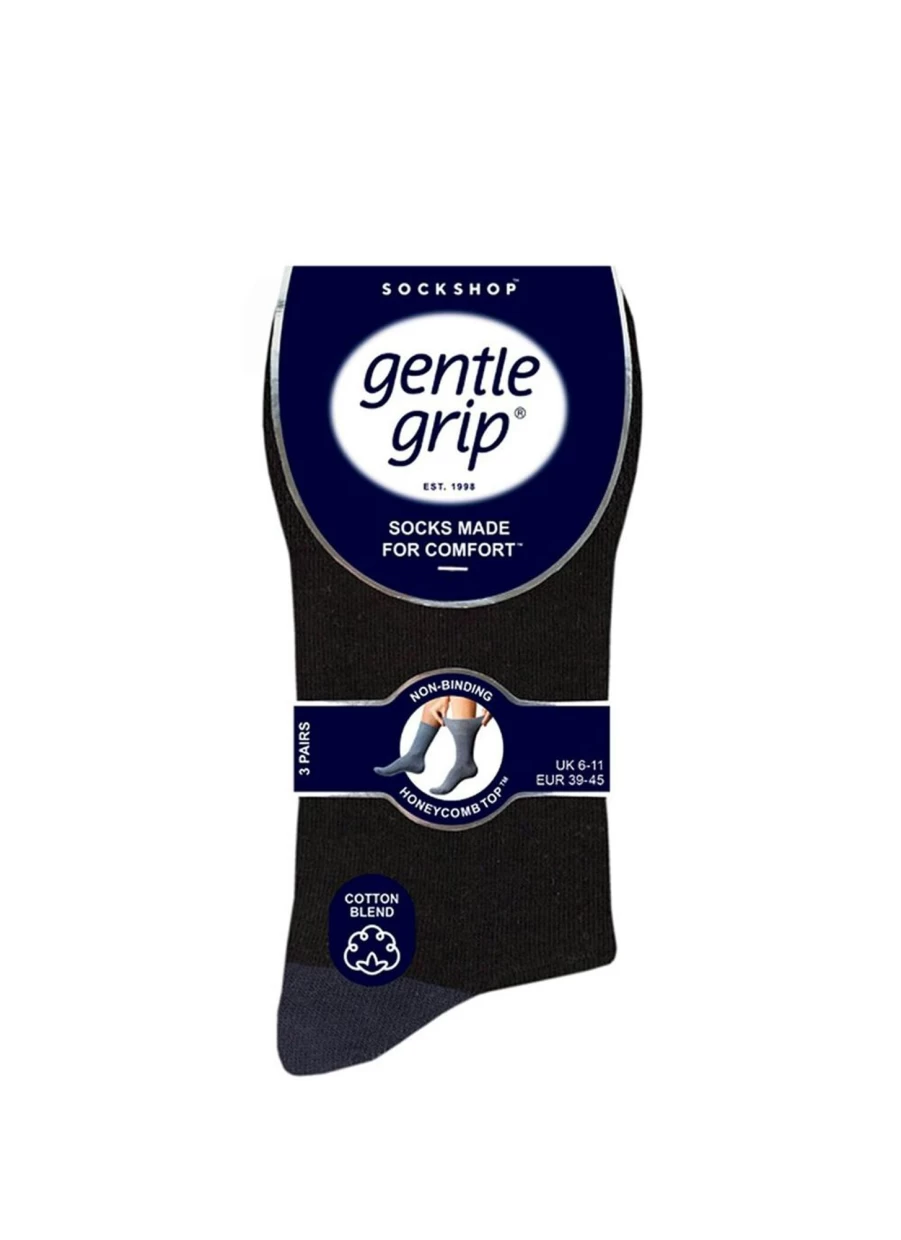 Gentle Grip Men's 3 Pack Odor-Absorbing Charcoal Socks for Freshness All Day