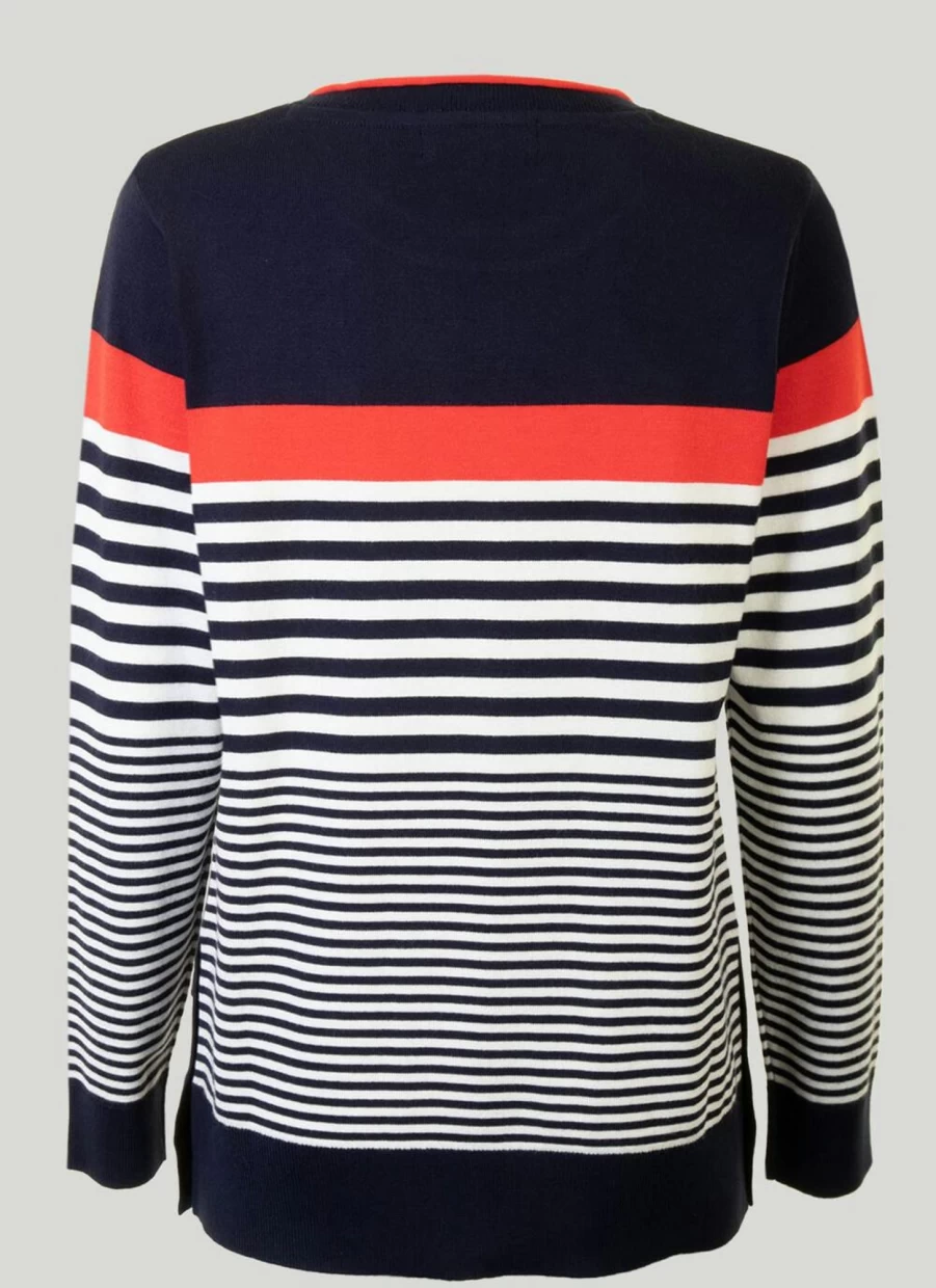Isle Women's Stripe Jumper - Soft Knit Comfortable Casual Sweater