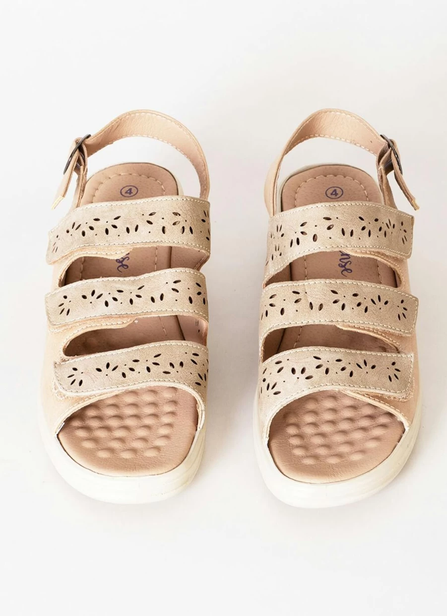 Comfy Sense Women's Triple Strap Sandals - Comfortable & Stylish Summer Footwear