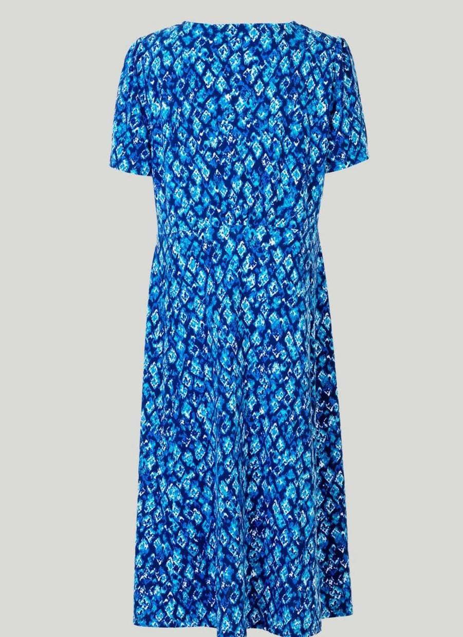 Isle Women's Blue Jersey Print Dress - Stylish Casual Summer Dress