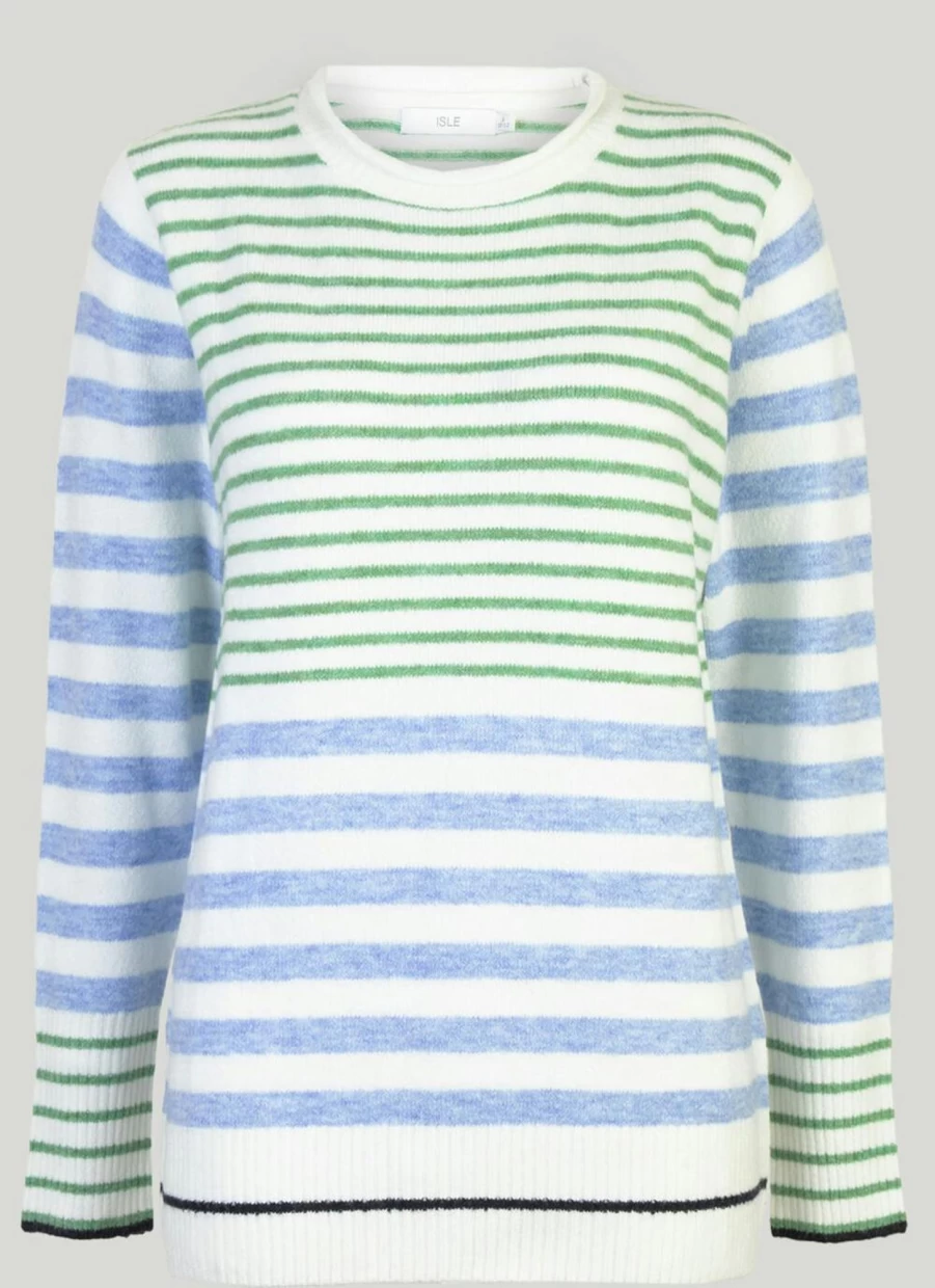 "Isle Women's Contrast Stripe Jumper - Stylish Striped Knit Sweater"