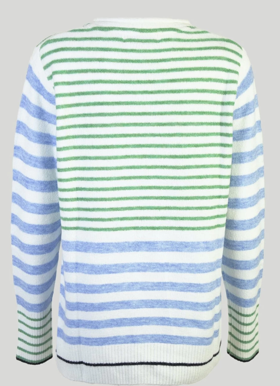 "Isle Women's Contrast Stripe Jumper - Stylish Striped Knit Sweater"