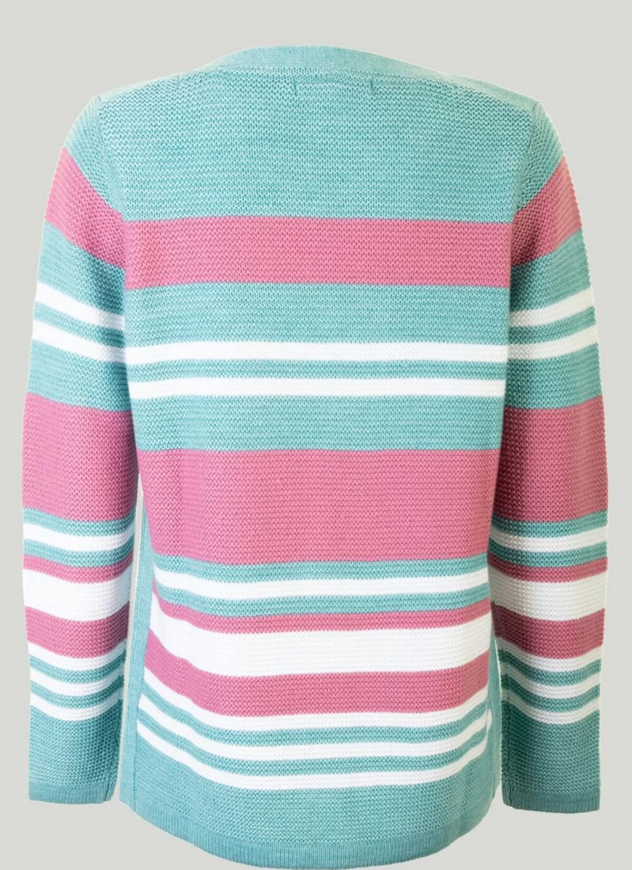 Isle Women's Stripe Jumper - Soft Knit Comfortable Casual Sweater
