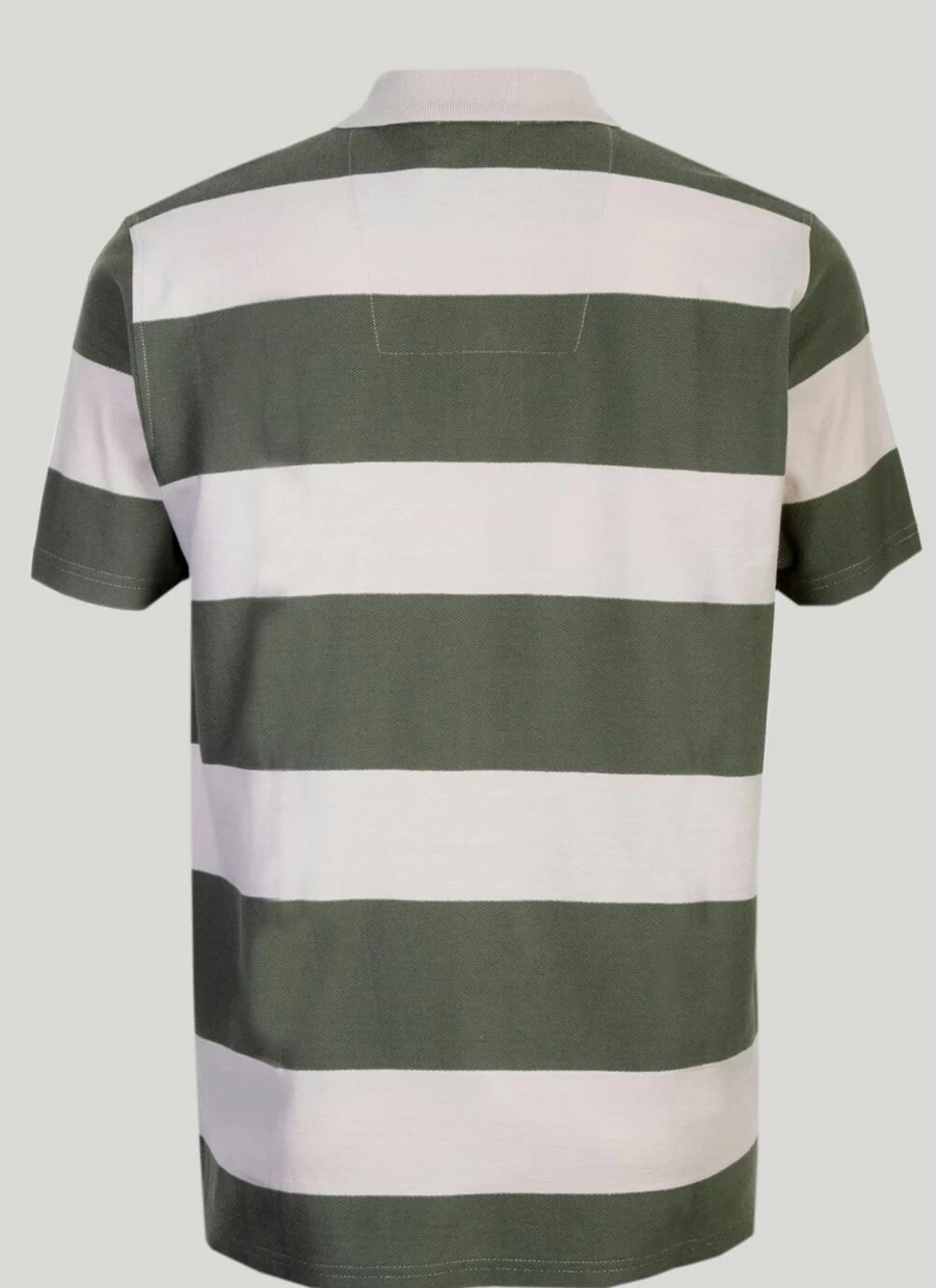 Men's PG Field Stripe Polo Shirt - Classic Cotton Knit Casual Top