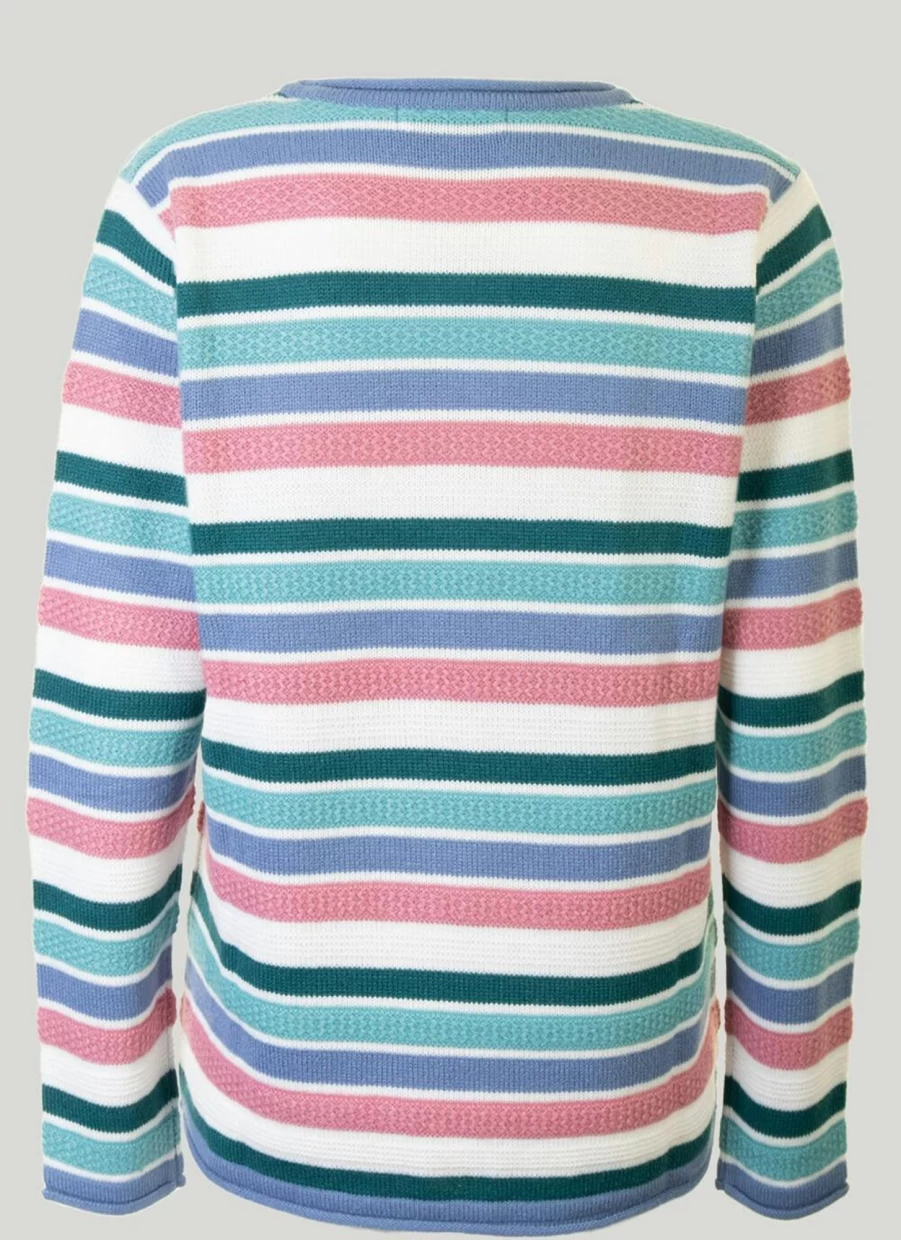 Isle Women's Stripe Jumper - Soft Knit Comfortable Casual Sweater