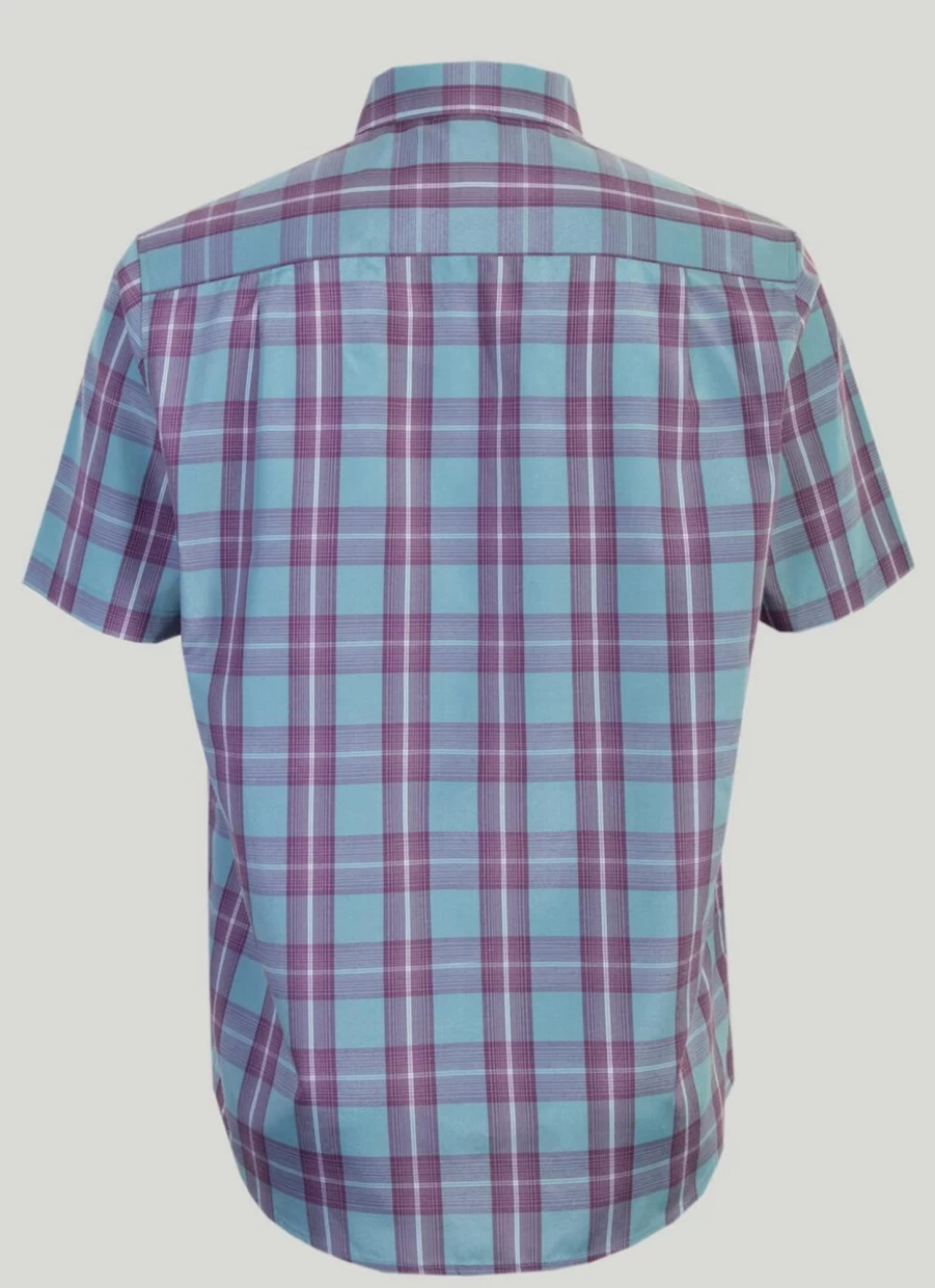 James Pringle Men's Short Sleeve Check Shirt - Classic Plaid Casual Shirt for Men