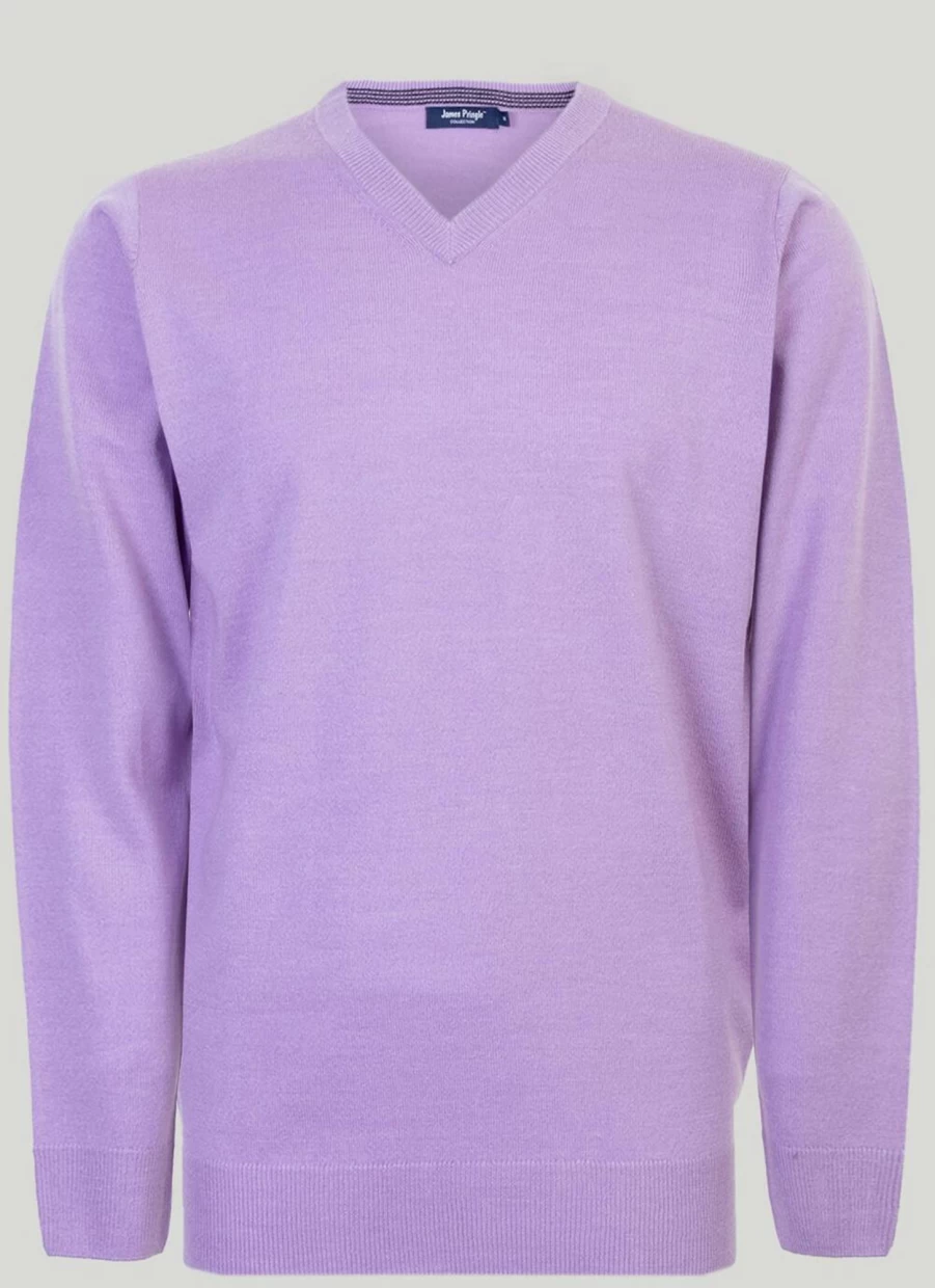 James Pringle Men's V-Neck Fine Knit Jumper - Soft Lightweight Sweater for Men
