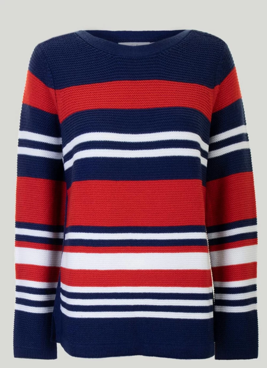 Isle Women's Stripe Jumper - Soft Knit Comfortable Casual Sweater