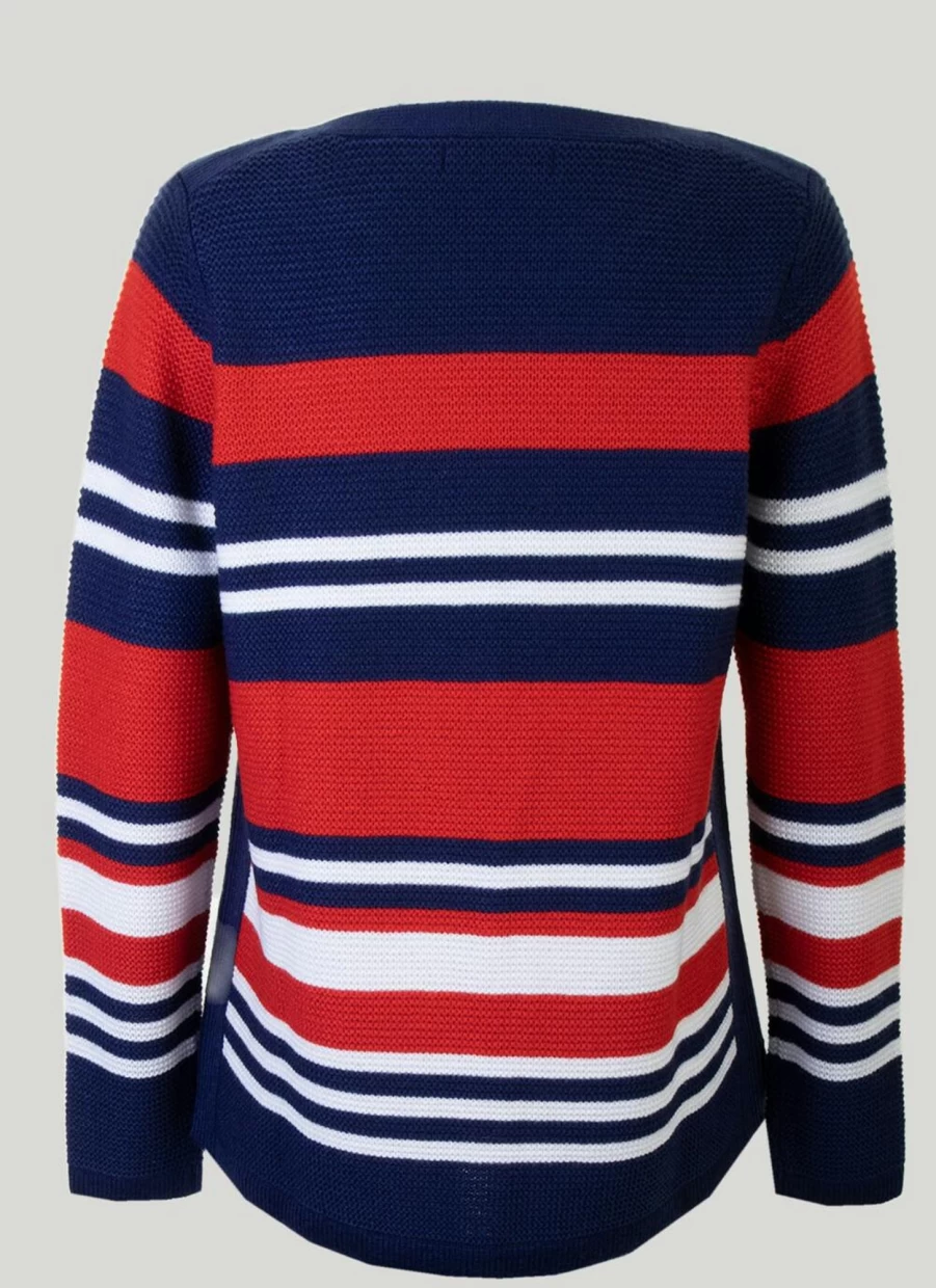Isle Women's Stripe Jumper - Soft Knit Comfortable Casual Sweater