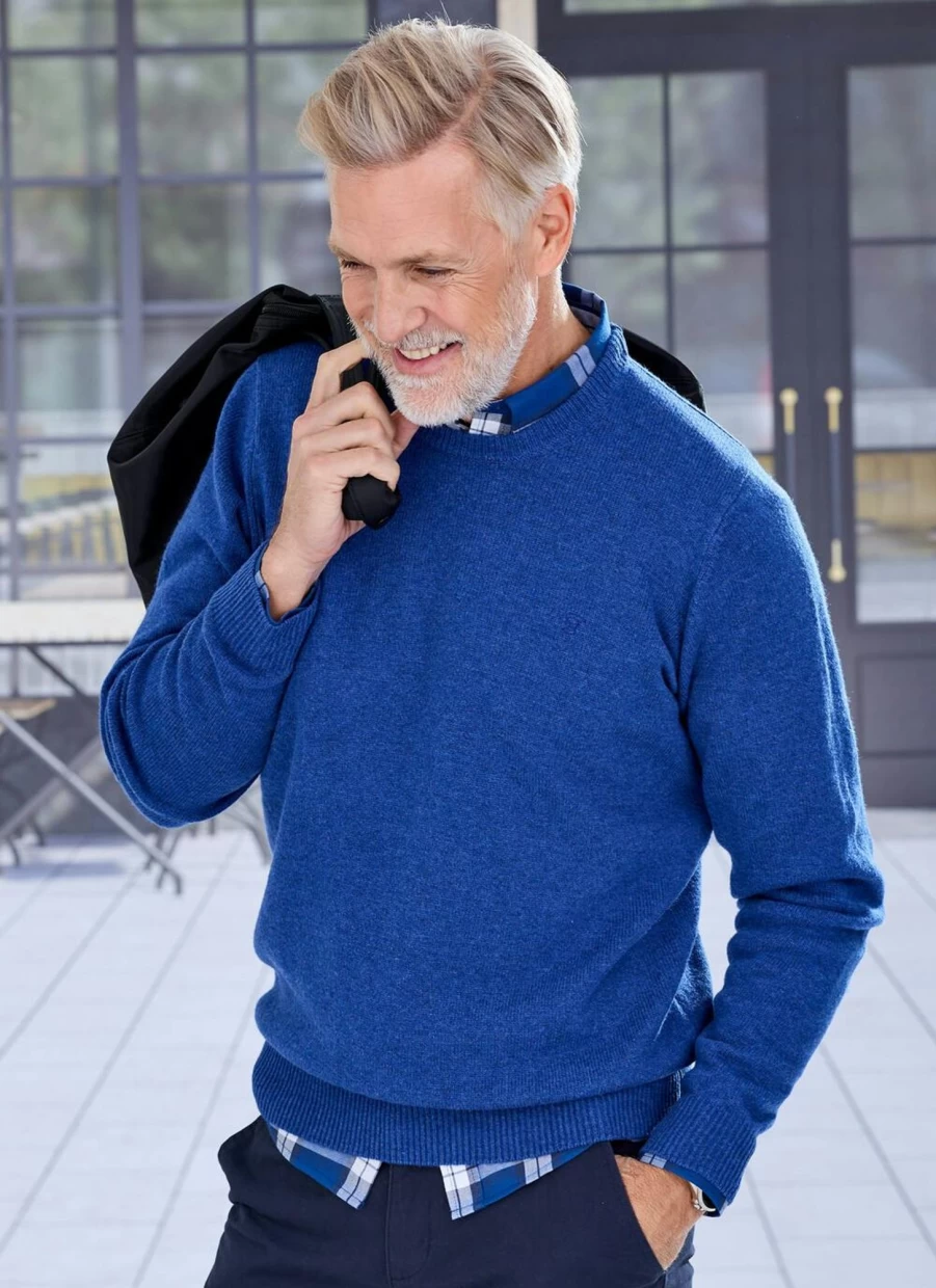 James Pringle Men's Lambswool Crew Neck Jumper - Soft Wool Sweater for Men