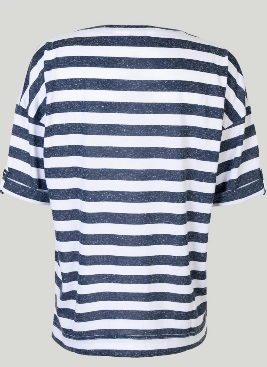 "Isle Women's Stripe T-Shirt: Classic Fit Cotton Tee"