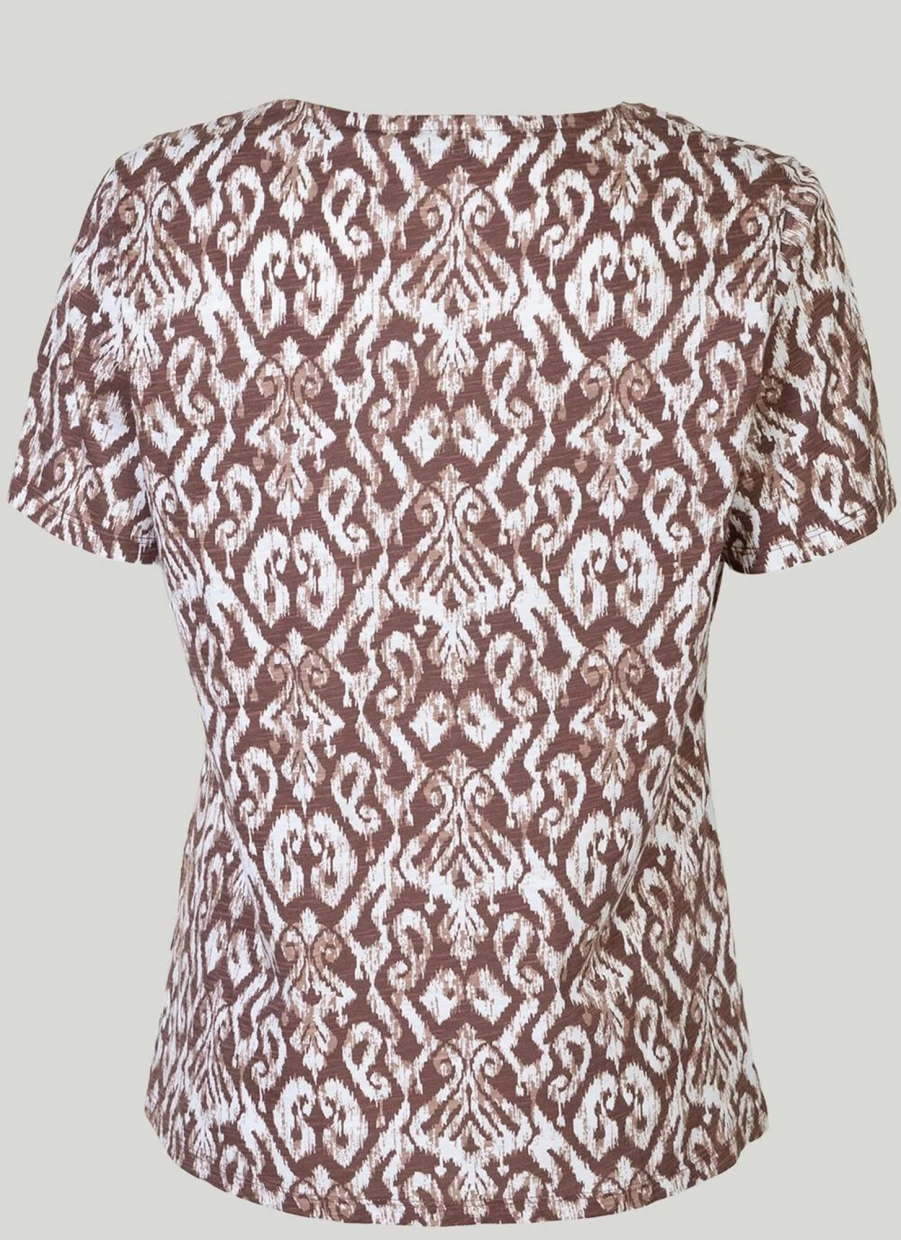 Isle Women's Printed V-Neck T-Shirt - Stylish Casual Top for Everyday Wear