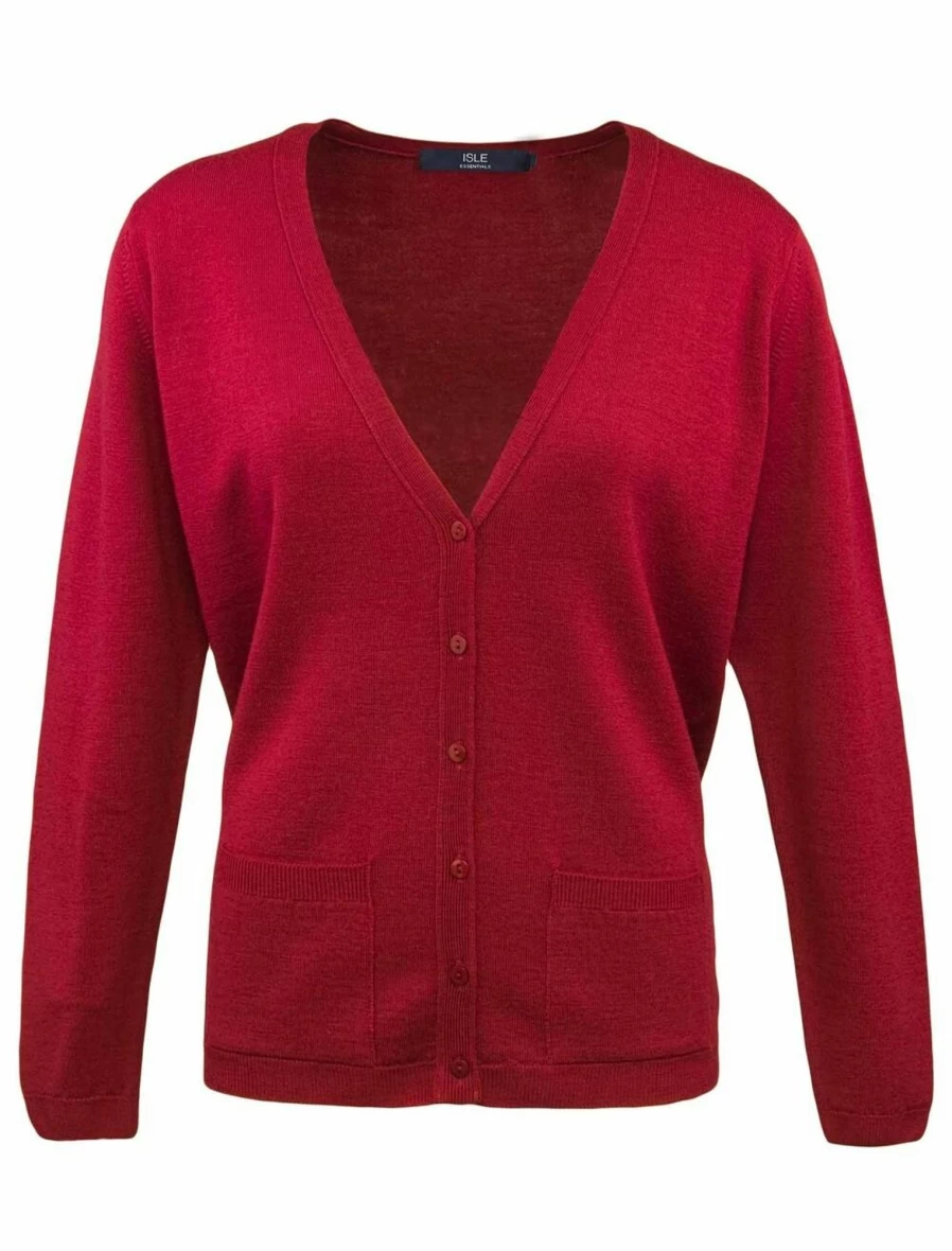 "Isle Women's Merino Wool V-Neck Cardigan Sweater"