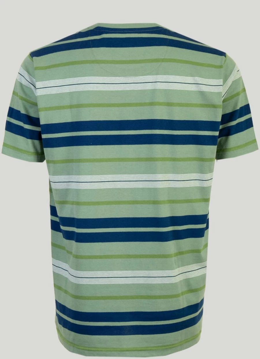 James Pringle Men's Classic Stripe Cotton T-Shirt - Casual Short Sleeve Tee