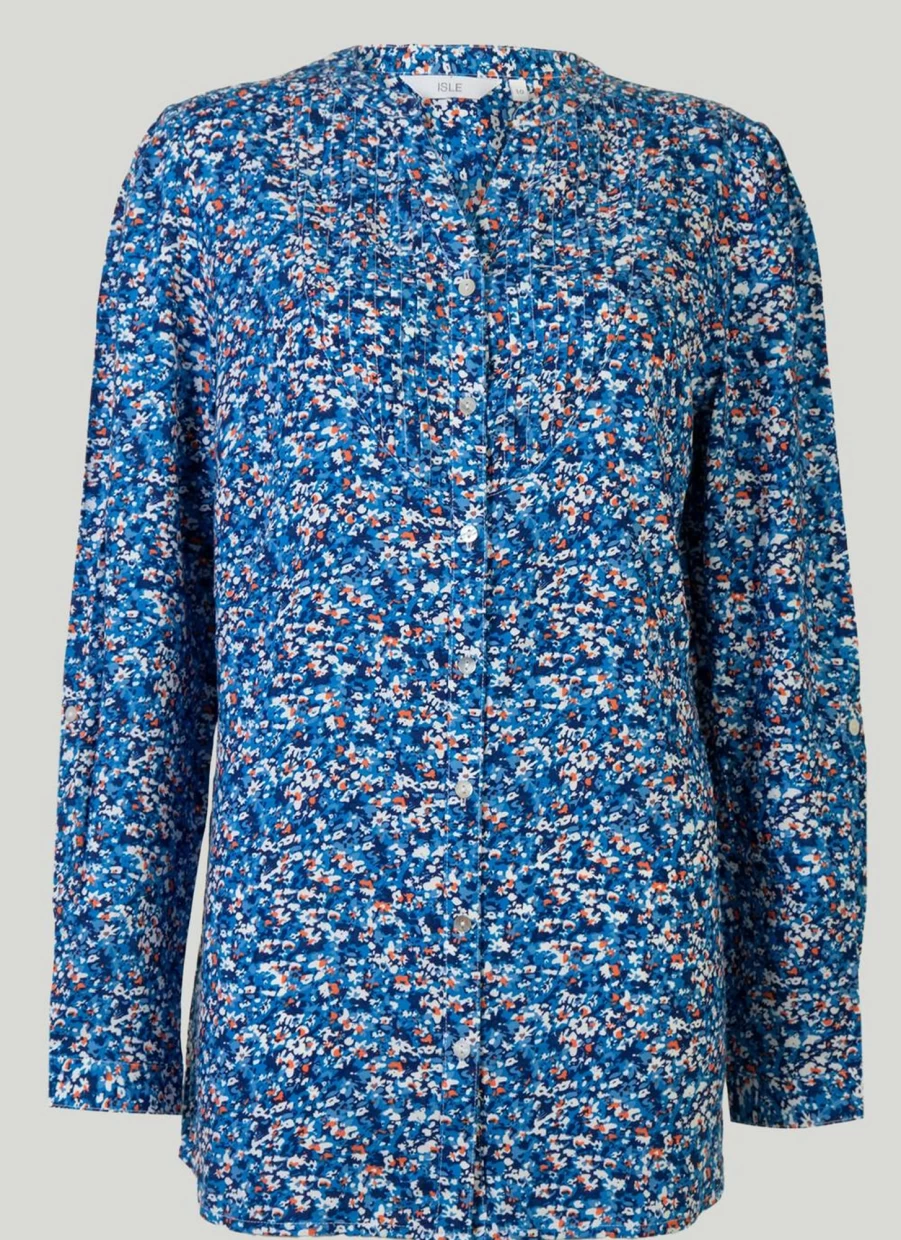 "Isle Women's Ditsy Print Blouse - Floral Chic Tops for Women"