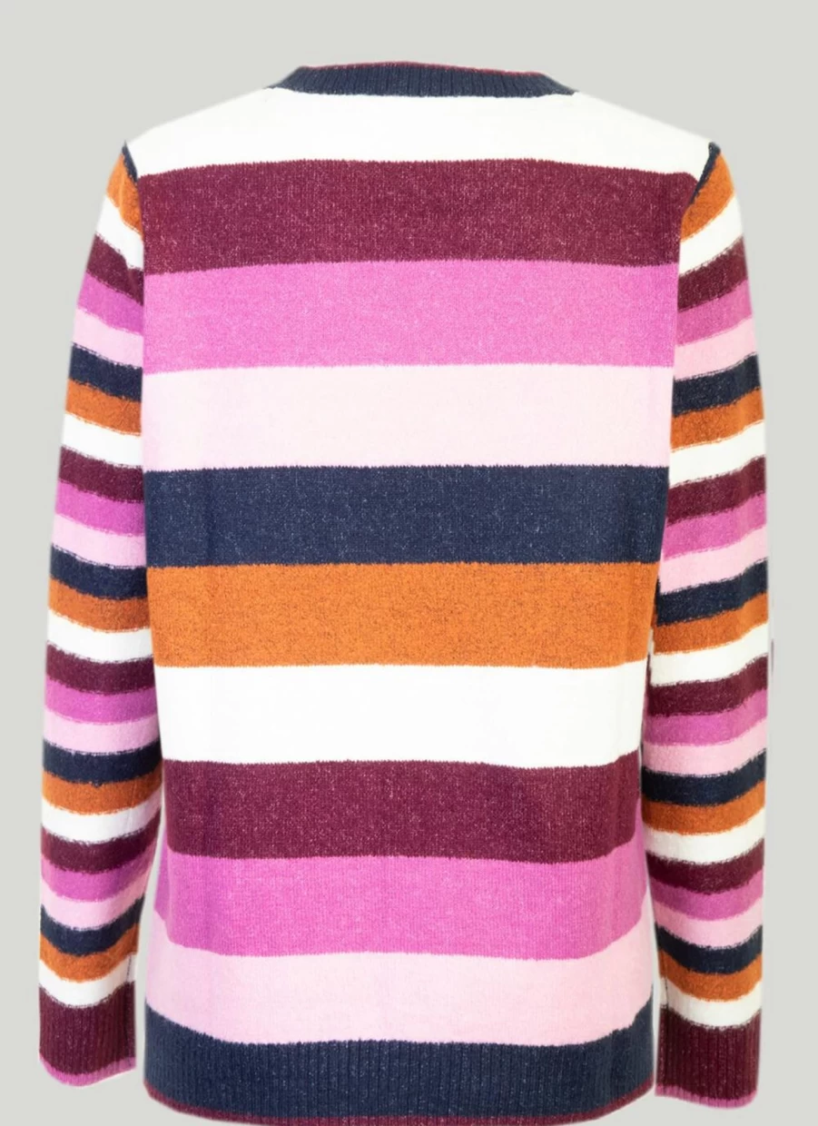 Isle Women's Stripe Jumper - Soft Knit Comfortable Casual Sweater
