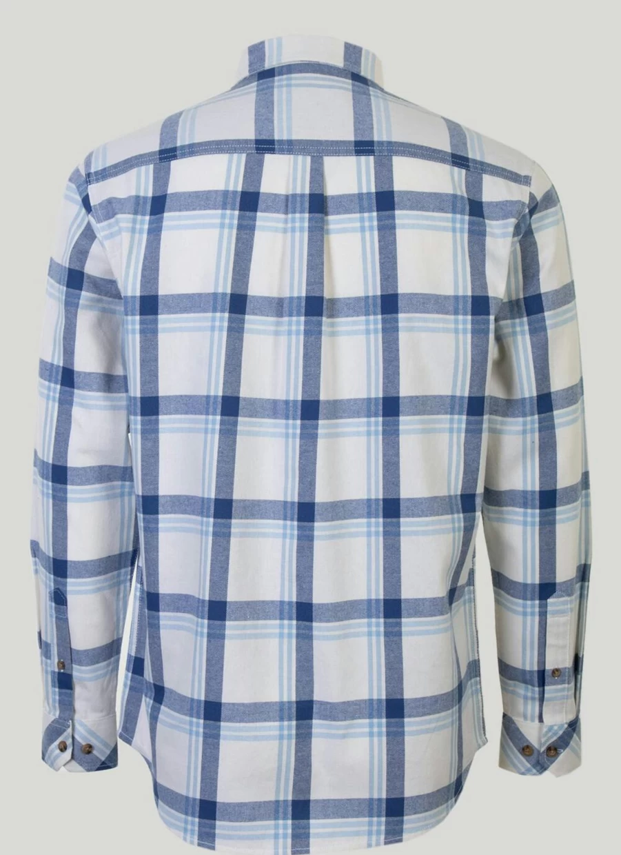 PG Field Men's Classic Twill Long Sleeve Checkered Shirt - Stylish Casual Plaid Button-Up for Men