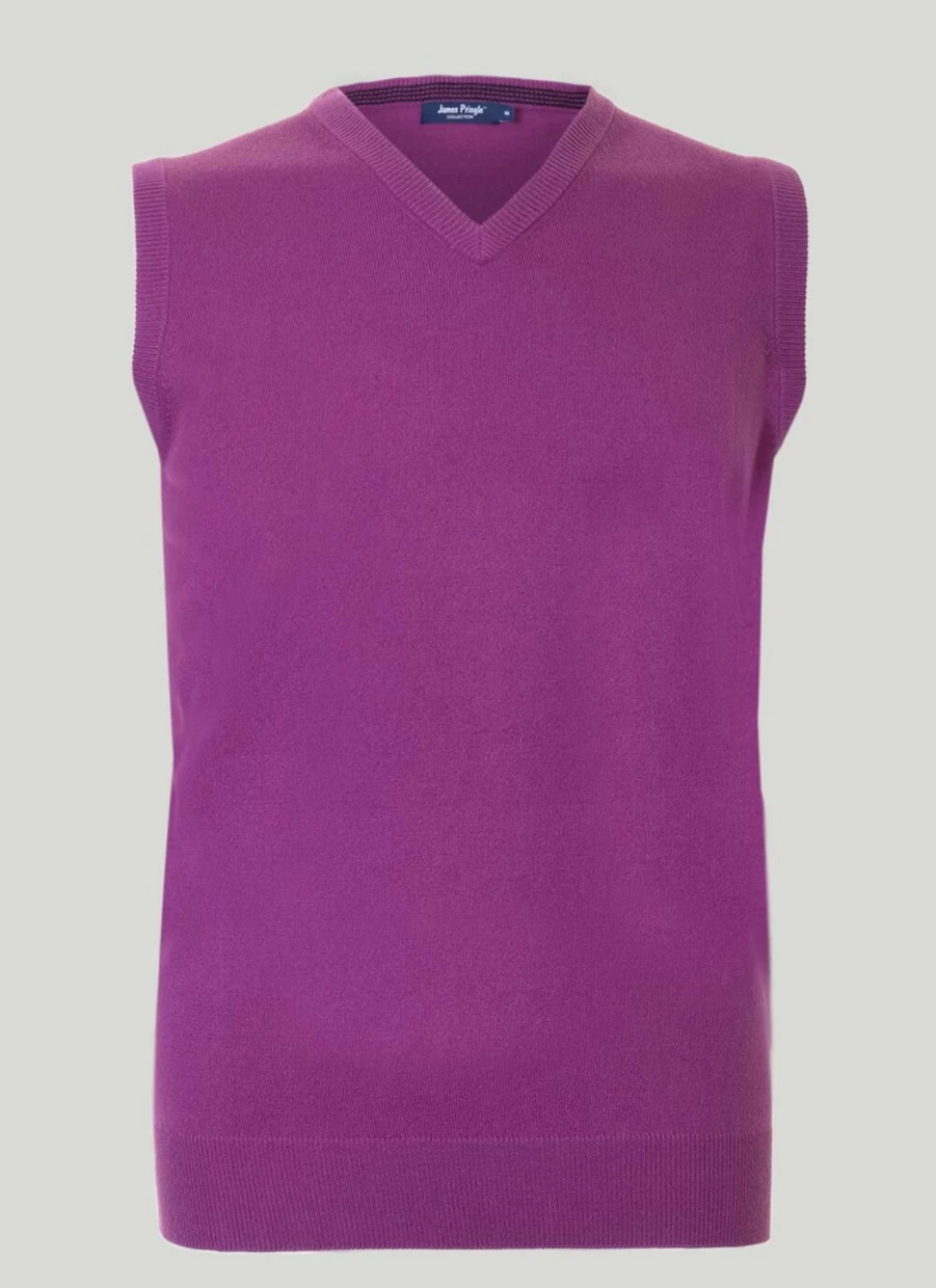 James Pringle Men's V Neck Fine Knit Slipover Sweater