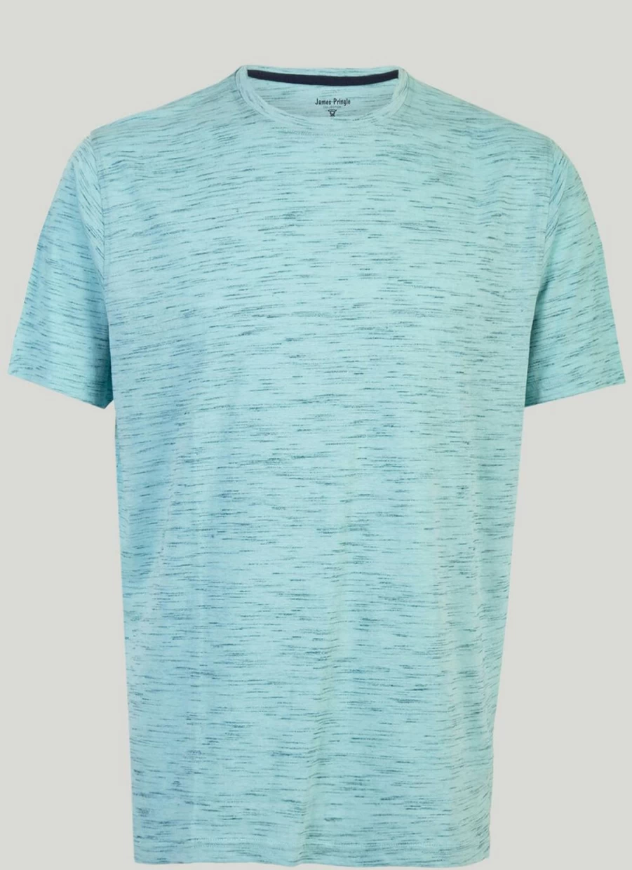James Pringle Men's Space Dye Cotton T-Shirt - Comfort Fit Casual Tee