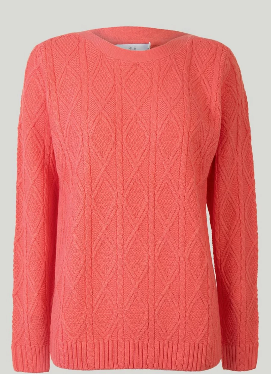 Isle Women's Boat Neck Knit Jumper - Soft Crewneck Sweater for Women