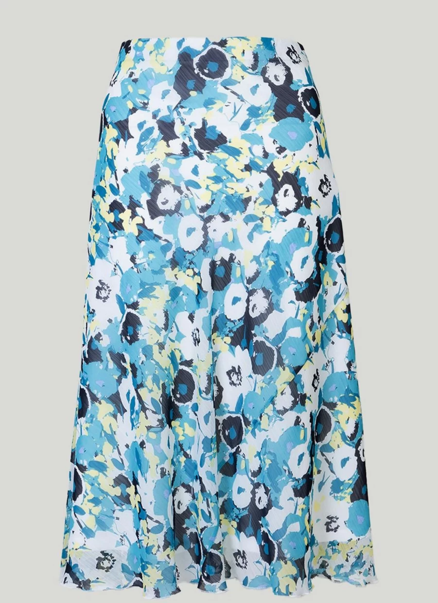 "Isle Women's Floral Print Georgette Skirt - Elegant Flowy Summer Skirt"