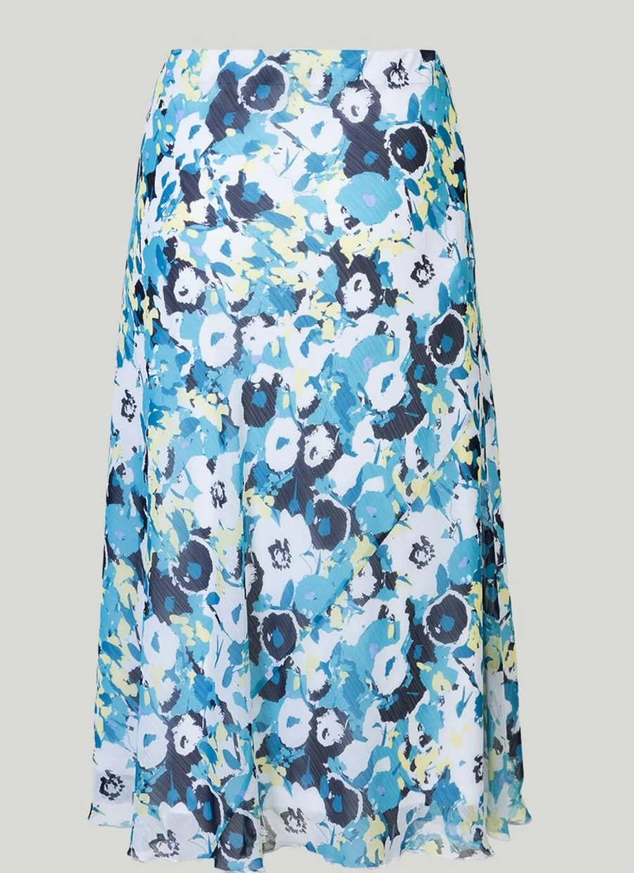"Isle Women's Floral Print Georgette Skirt - Elegant Flowy Summer Skirt"