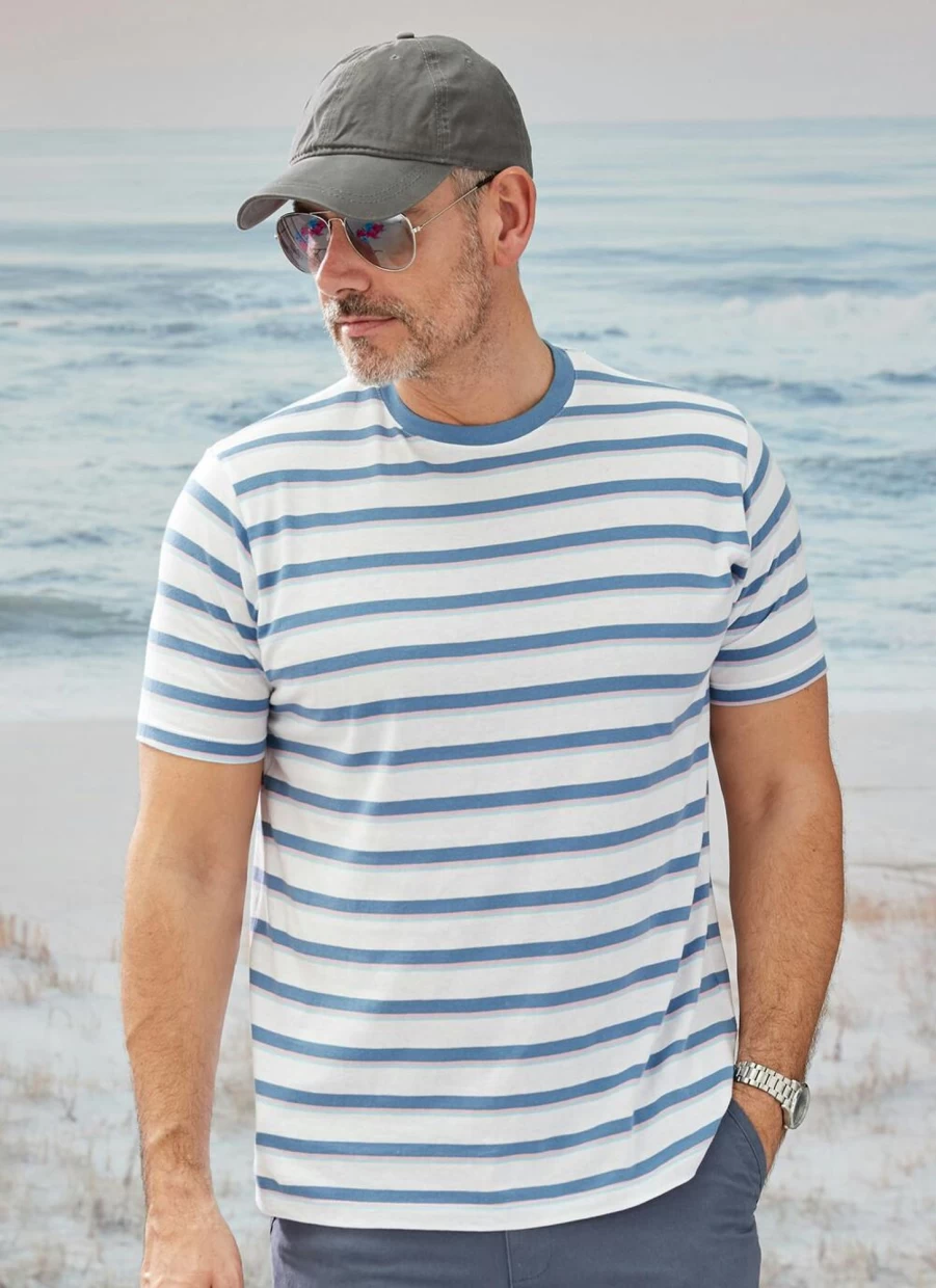 James Pringle Men's Stripe T-Shirt - Classic Cotton Tee for Casual Wear