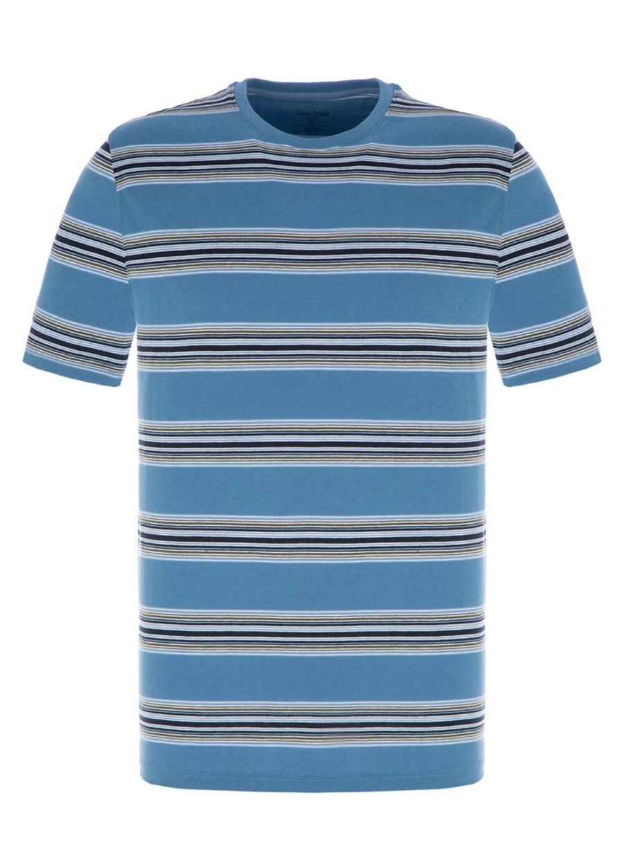 James Pringle Men's Stripe T-Shirt - Classic Cotton Casual Tee